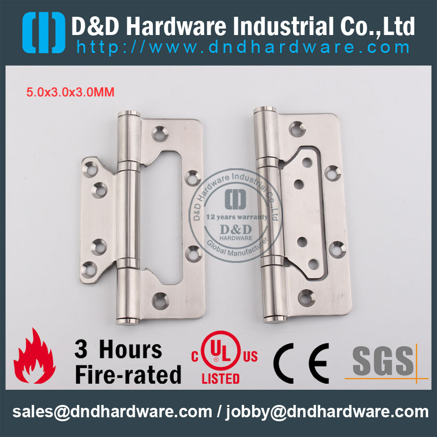 D&D Hardware-Fire Rated Euro Interior Door Flush Hinge DDSS026 D & D Hardware-Fire Rated Euro Внутренняя дверь Door Flow Hinger DDSS026