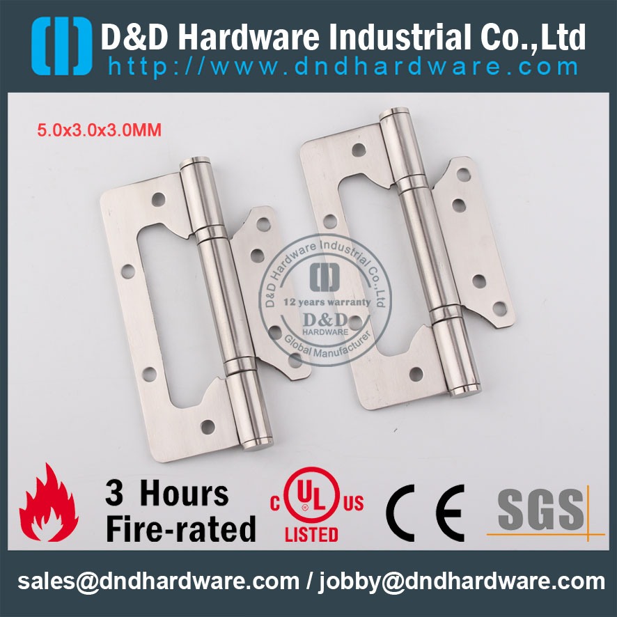 D&D Hardware-Stainless steel 5x3x3 Flush Hinge DDSS026 D & D аппаратно-нержавеющая сталь 5x3x3 Flash Hinger DDSS026