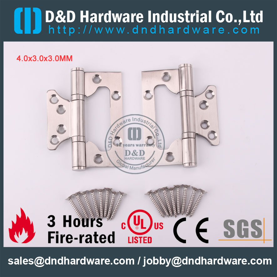 D&D Hardware-Wholesale Grade 304 Fire Rated Door Flush Hinge DDSS026 D & D Hardware-Оптовая торговля 304 Огненный Огненный Дверной Дверной Шарнир DDSS026