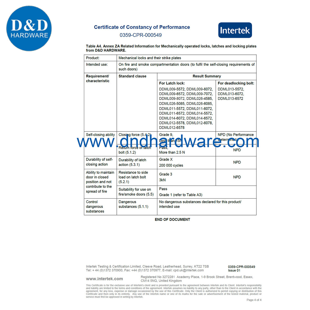 SS304 Roller Bolt Lock-DDML6072ZR