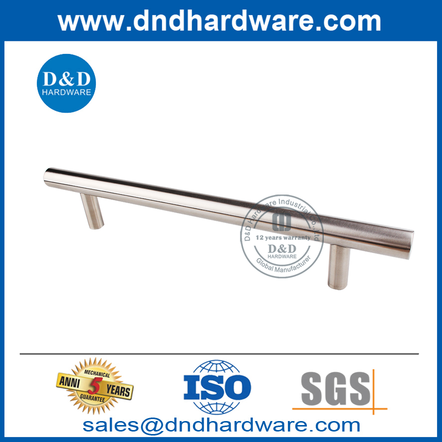 Серебряная нержавеющая сталь T Bar Hounde Pull Harning для входной стеклянной двери-DDPH021