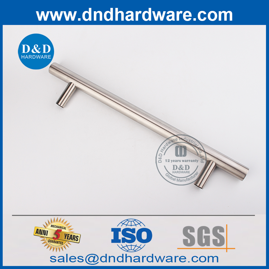 Серебряная нержавеющая сталь T Bar Hounde Pull Harning для входной стеклянной двери-DDPH021