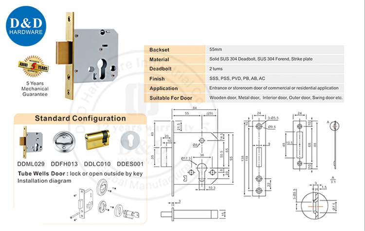 Door Lock-D&D Hardware Дверная блокировка-ди & D аппаратное обеспечение