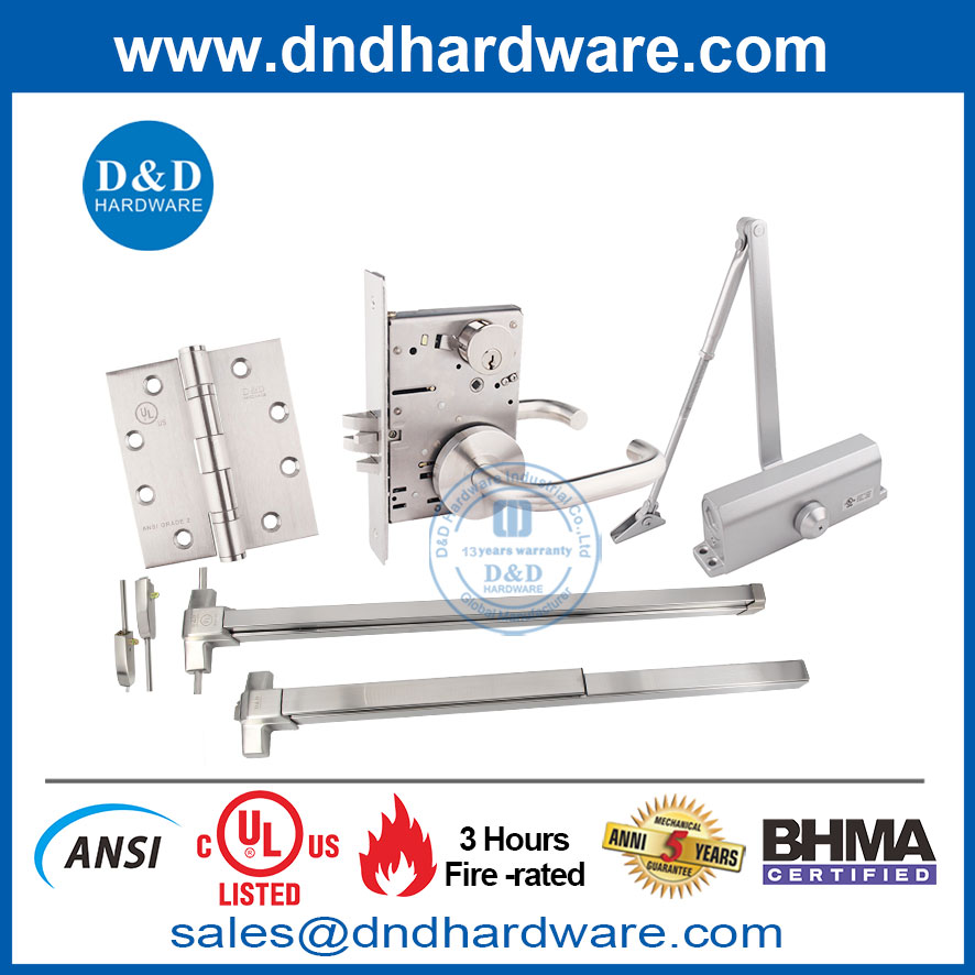 Ce Mortice Lock Exit Аппаратная паника из нержавеющей стали для двойных дверей DDPD038