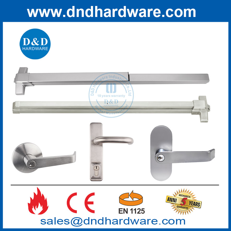 En1125 Push Cross Bar European Type One Point Lock Panic Exit Device DDPD021